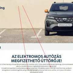 Szary Dacia Spring z pomarańczowymi akcentami. Sprawdź atrakcyjną dacia spring cena, która czyni elektromobilność dostępną dla każdego.