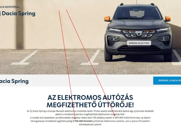 Szary Dacia Spring z pomarańczowymi akcentami. Sprawdź atrakcyjną dacia spring cena, która czyni elektromobilność dostępną dla każdego.